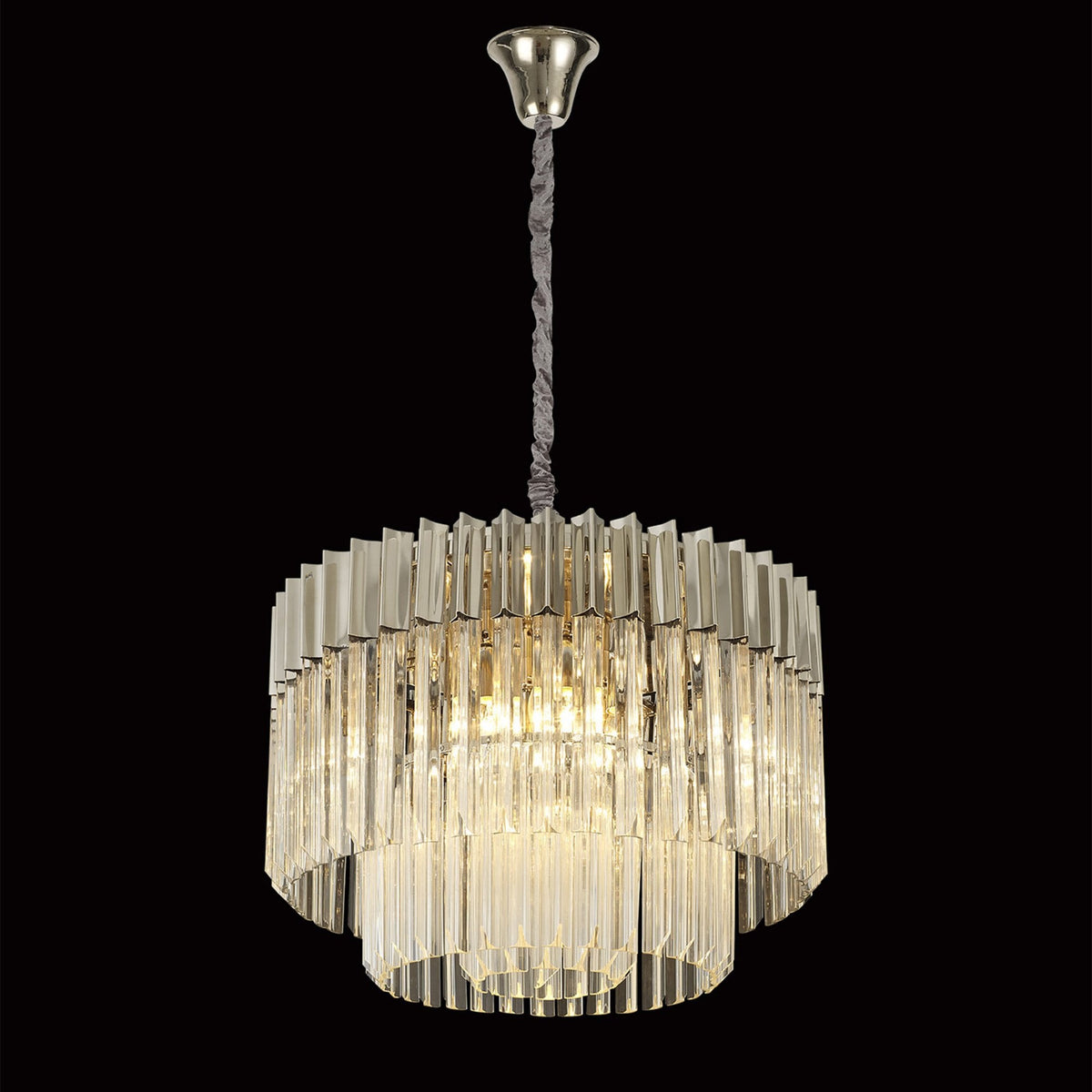 Kentisbeare 600mm Chandelier in Polished Nickel & Clear Glass