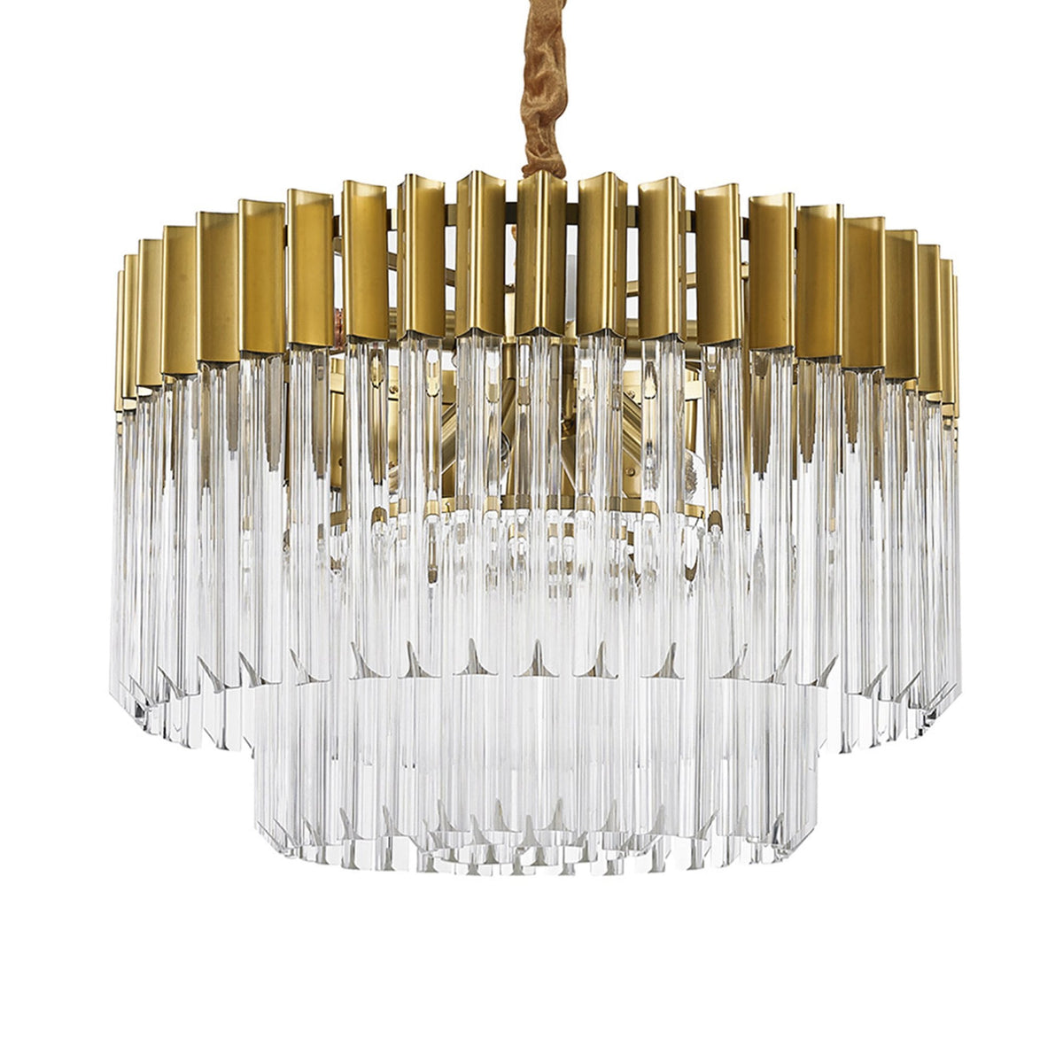 Kentisbeare 600mm Chandelier in Brass & Clear Glass