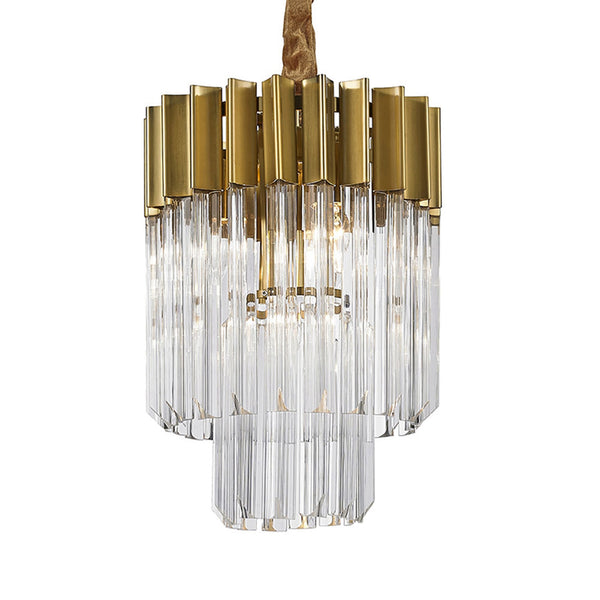 Kentisbeare 300mm Chandelier in Brass & Clear Glass