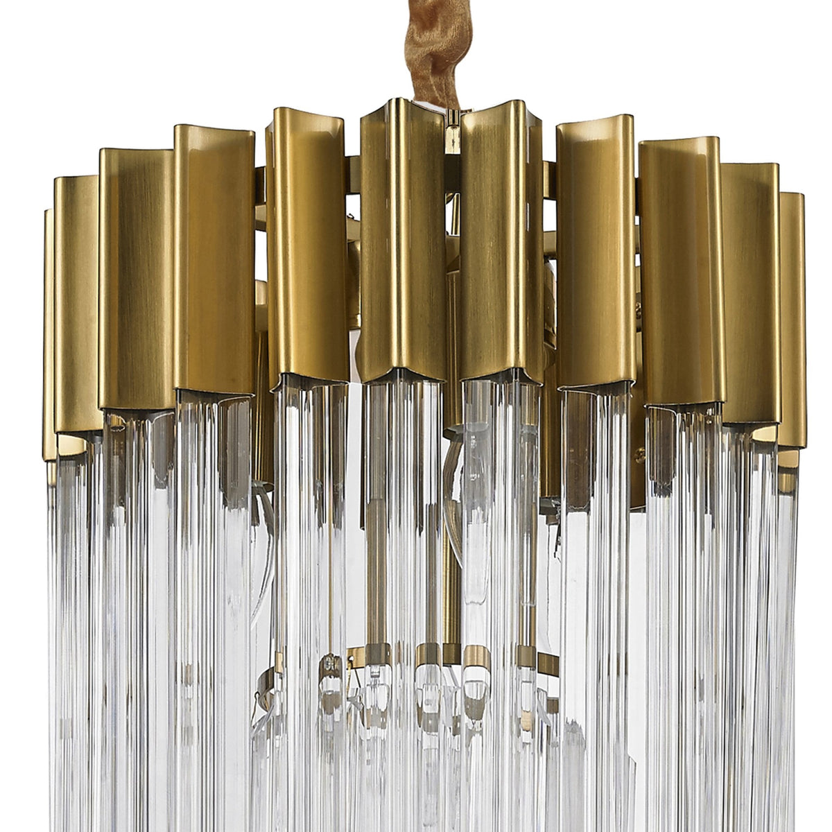 Kentisbeare 300mm Chandelier in Brass & Clear Glass