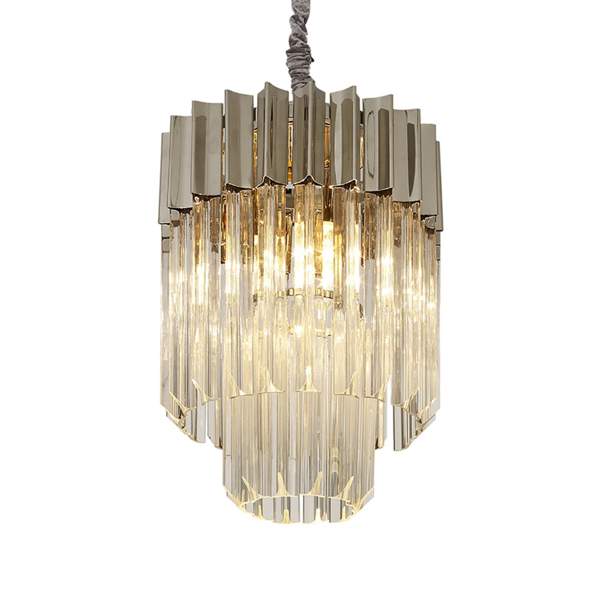 Kentisbeare 300mm Chandelier in Polished Nickel & Clear Glass