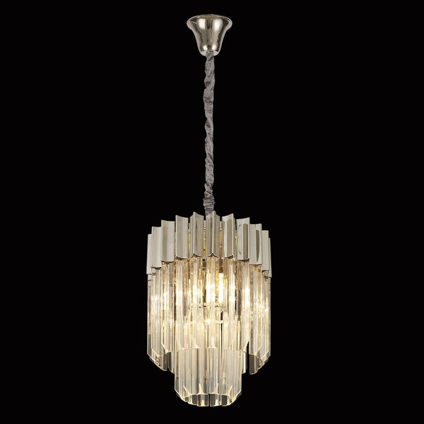 Kentisbeare 300mm Chandelier in Polished Nickel & Clear Glass