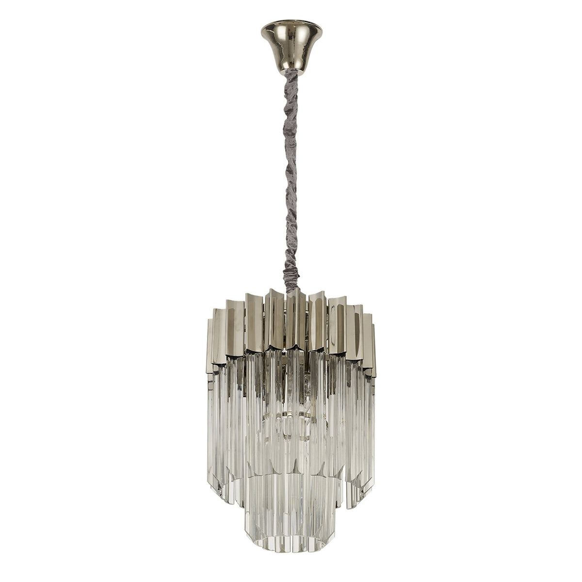 Kentisbeare 300mm Chandelier in Polished Nickel & Clear Glass