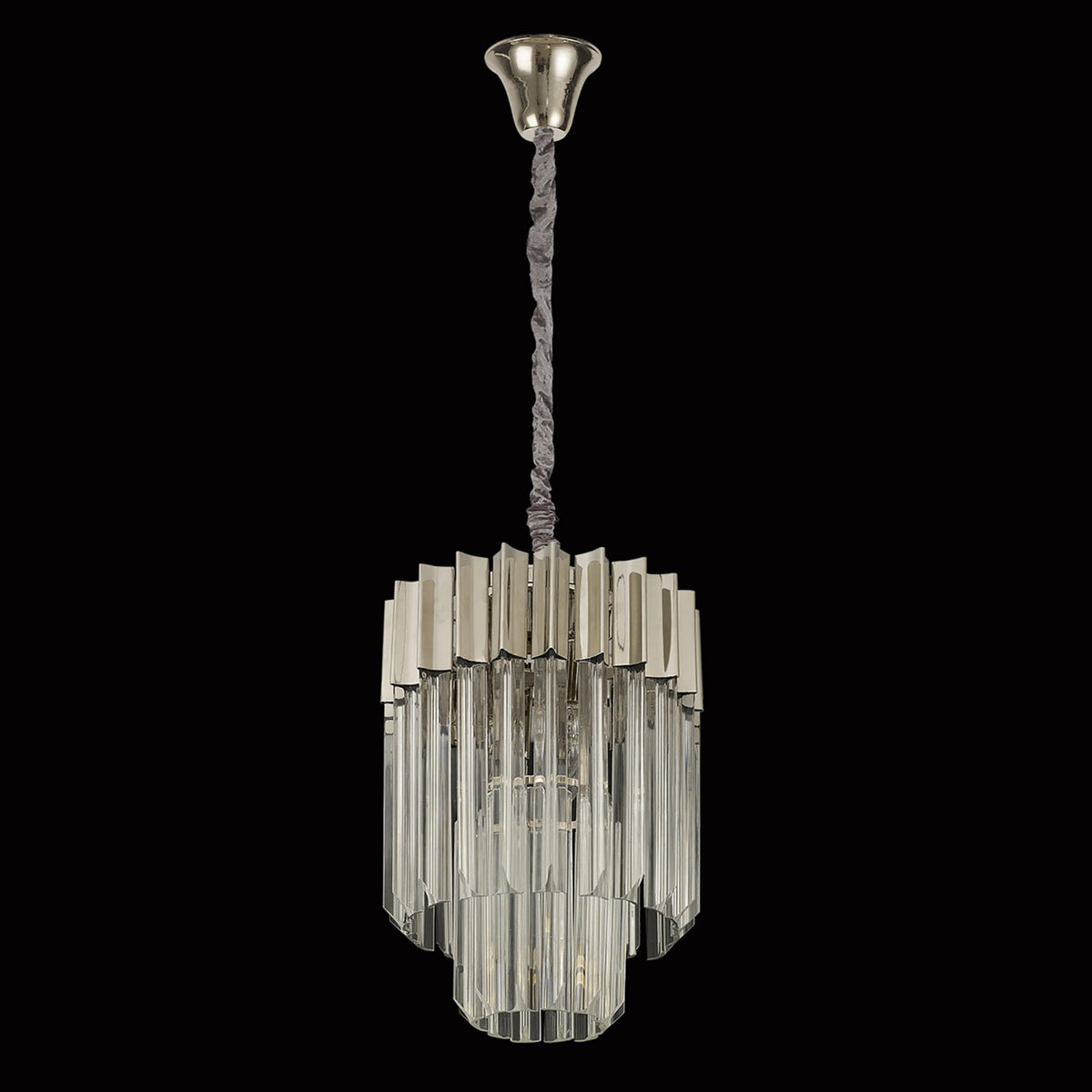 Kentisbeare 300mm Chandelier in Polished Nickel & Clear Glass