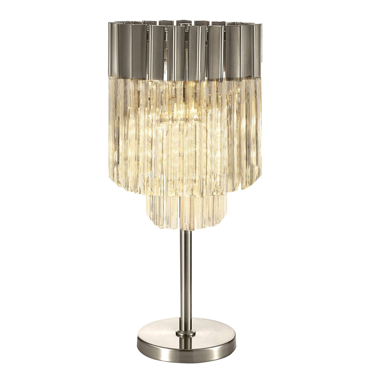 Kentisbeare Table Lamp in Polished Nickel & Clear Glass