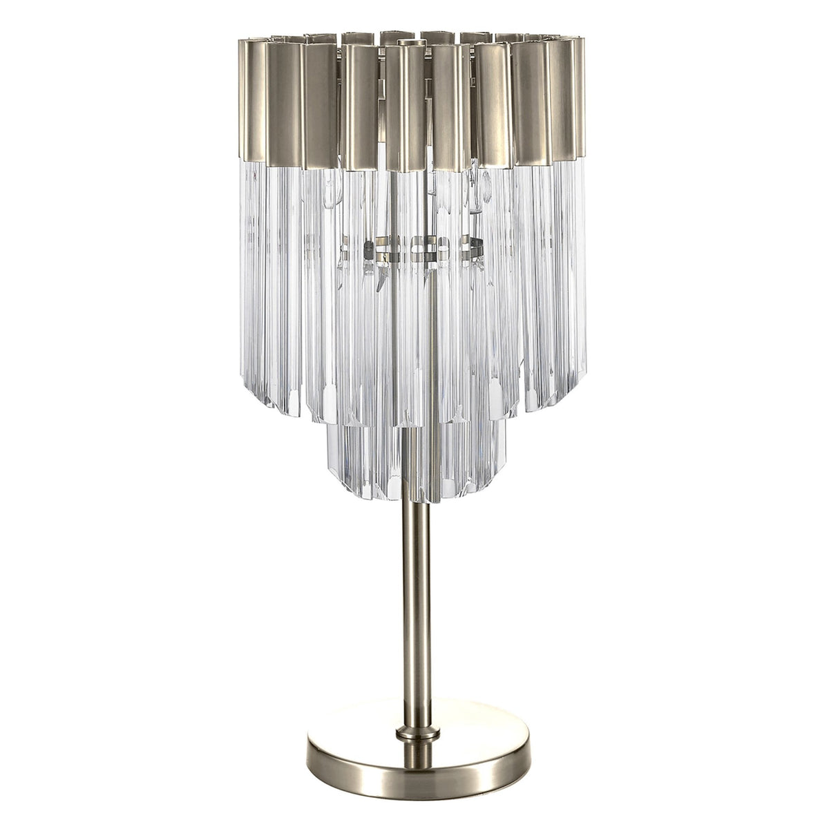 Kentisbeare Table Lamp in Polished Nickel & Clear Glass