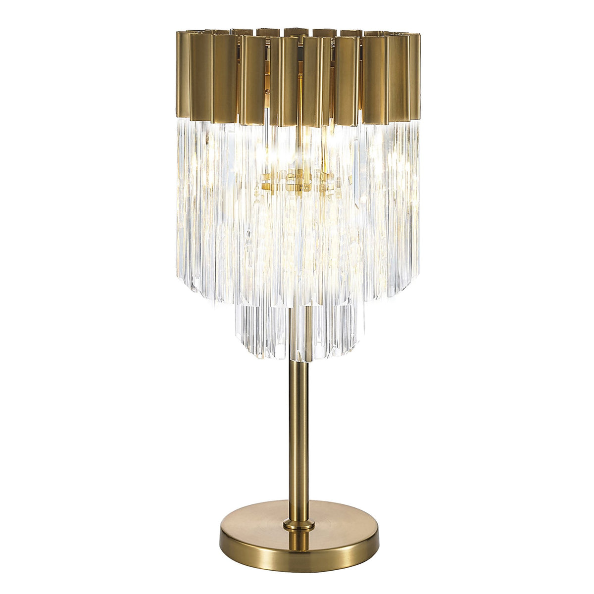 Kentisbeare Table Lamp in Brass & Clear Glass