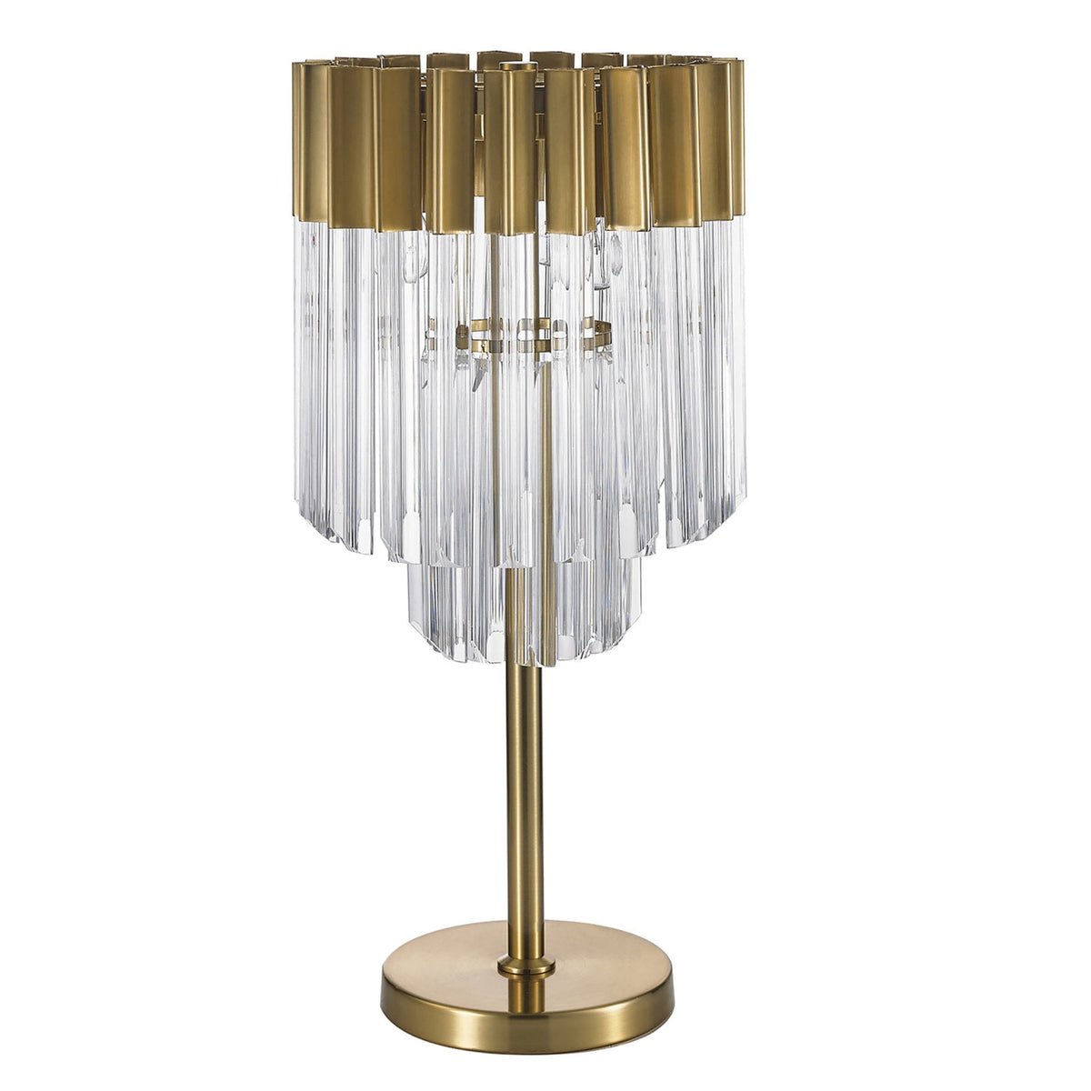 Kentisbeare Table Lamp in Brass & Clear Glass