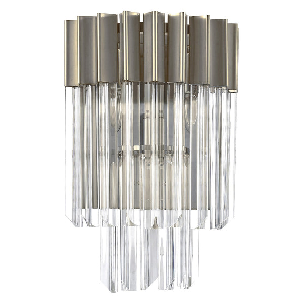 Kentisbeare Wall Light in Polished Nickel & Clear Glass