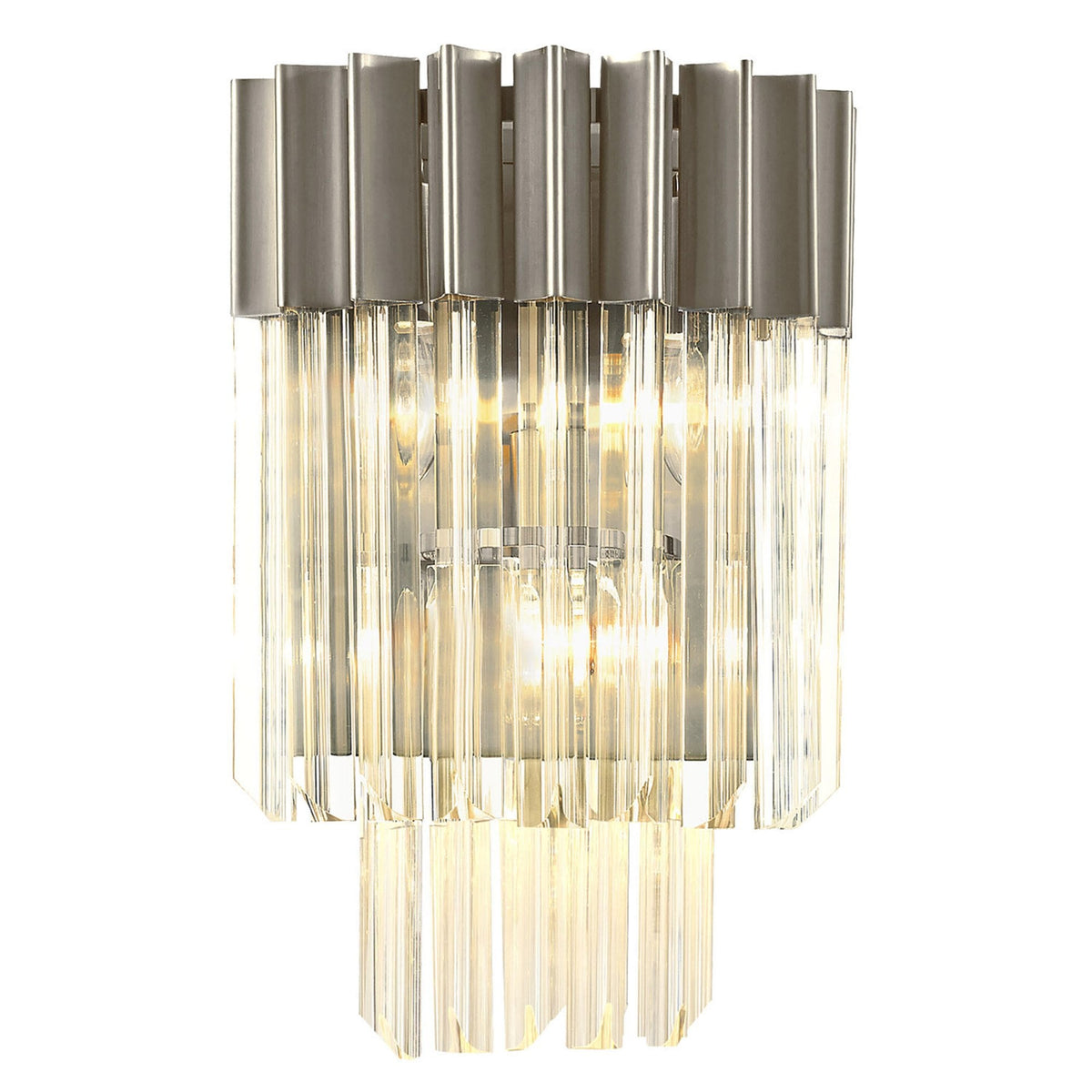 Kentisbeare Wall Light in Polished Nickel & Clear Glass