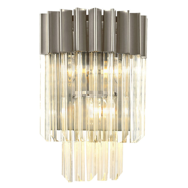 Kentisbeare Wall Light in Polished Nickel & Clear Glass