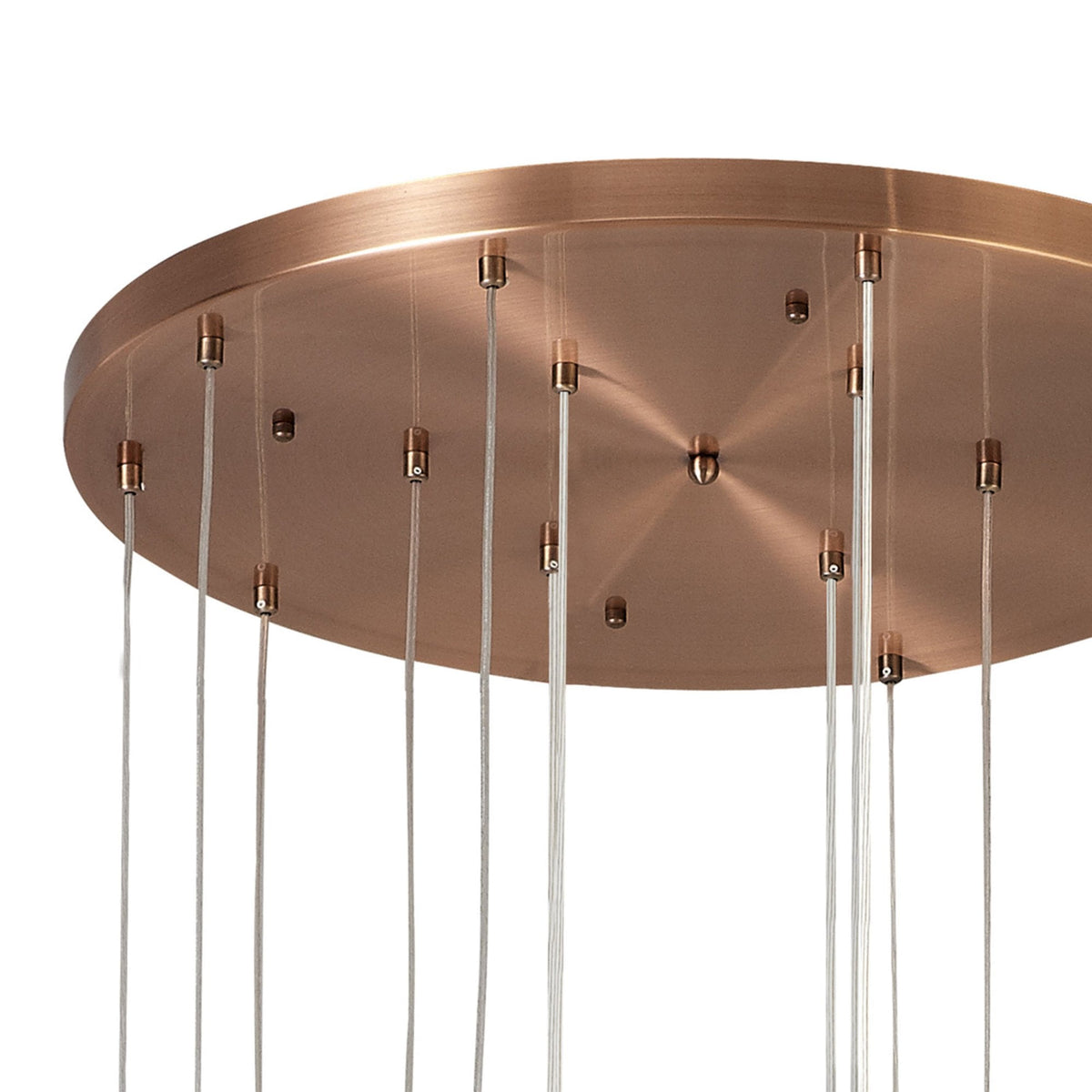 Ridge 16 Light G9 Pendant in Antique Copper with Opal & Copper Glass