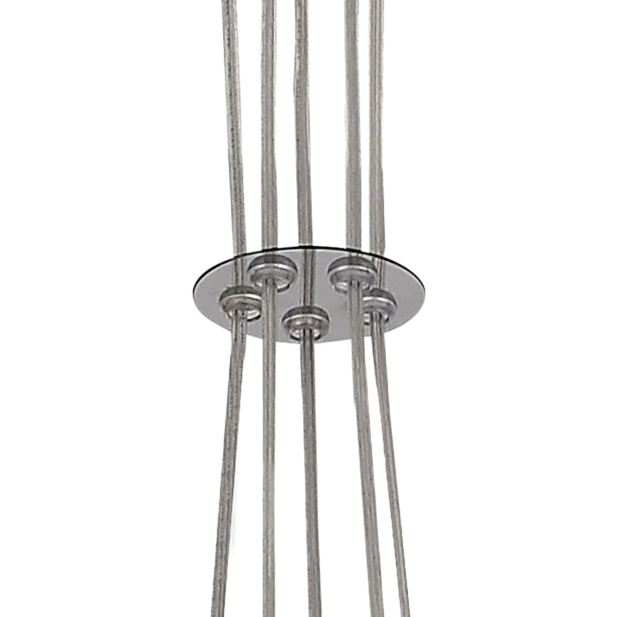 Ridge 5 Light G9 Pendant in Polished Chrome with Smoked & Black Glass