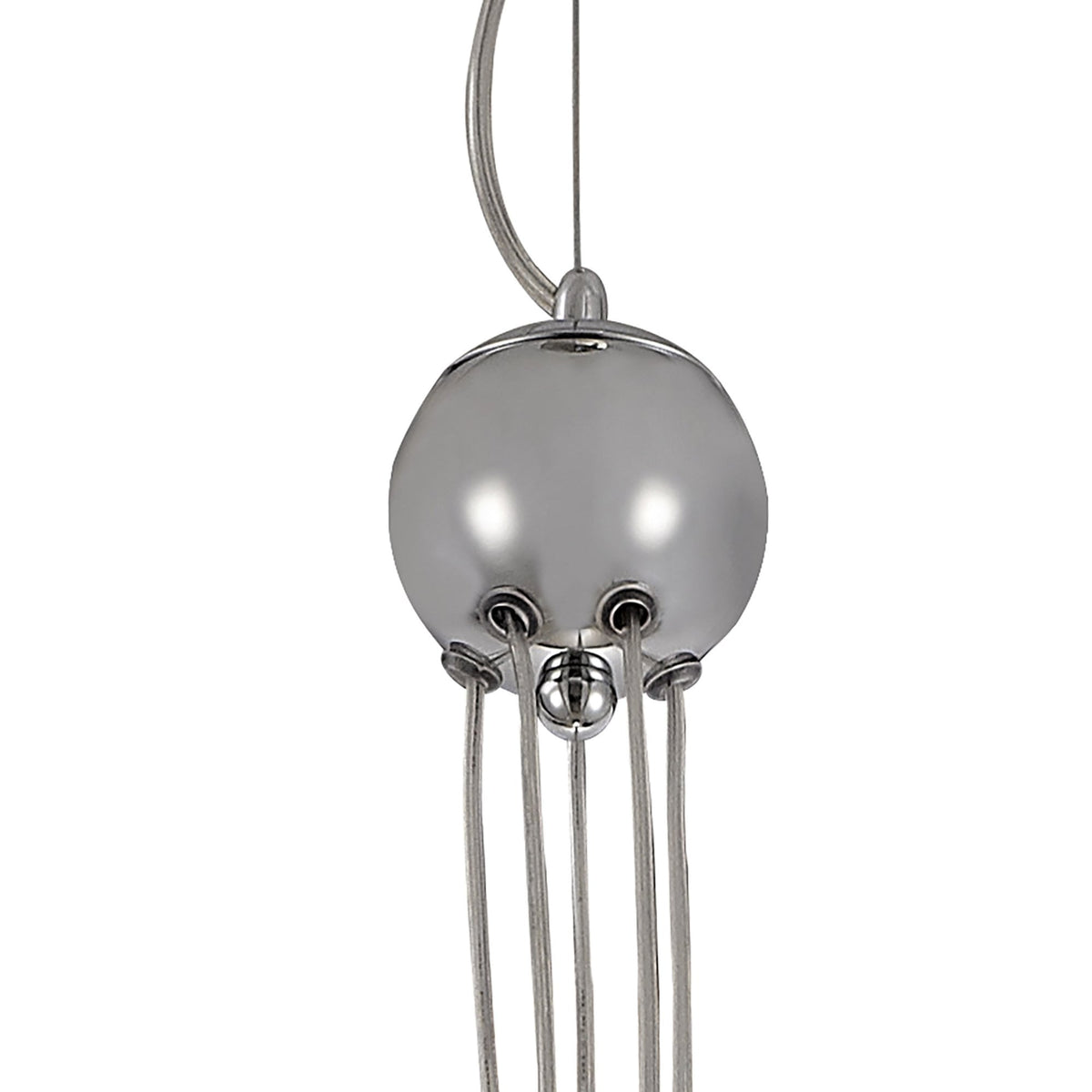 Ridge 5 Light G9 Pendant in Polished Chrome with Smoked & Black Glass