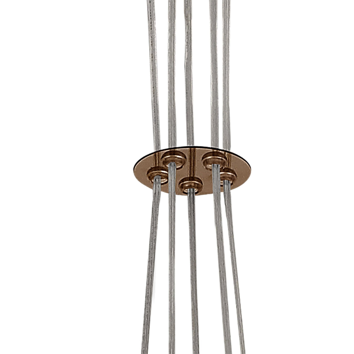 Ridge 5 Light G9 Pendant in Antique Copper with Opal & Copper Glass
