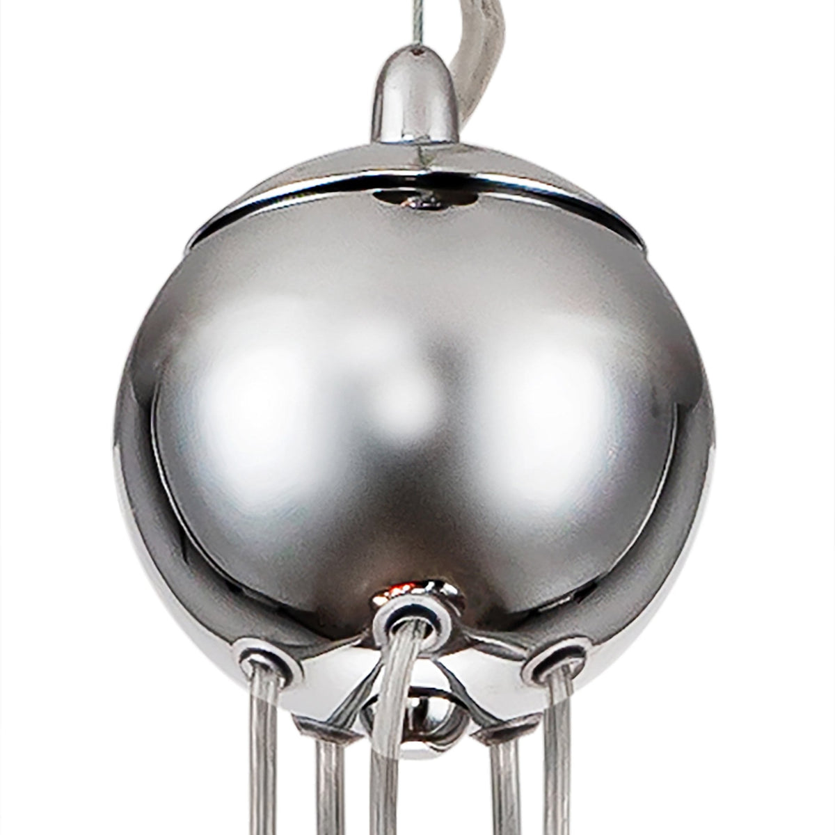 Ridge 5 Light G9 Pendant in Polished Chrome with Iridescent Glass