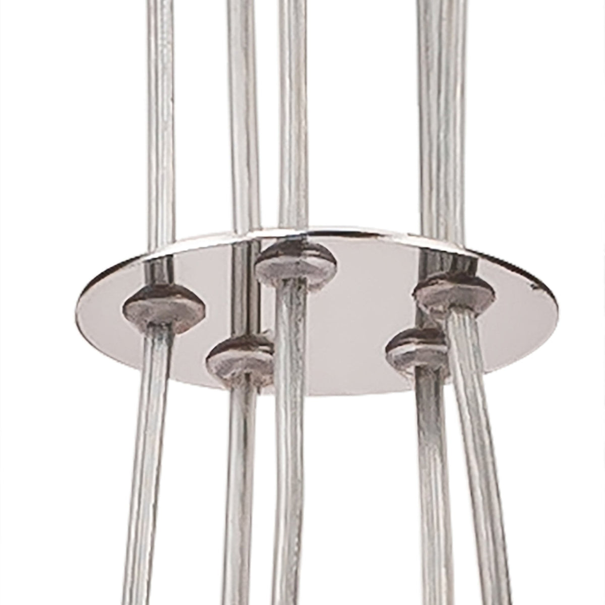 Ridge 5 Light G9 Pendant in Polished Chrome with Iridescent Glass