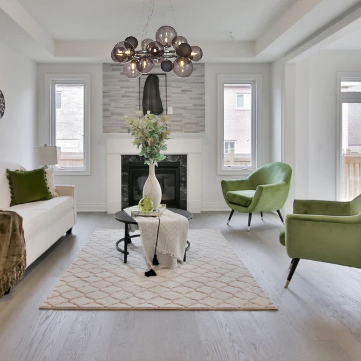 Ridge 12 Light G9 Pendant in Polished Chrome with Smoked & Black Glass