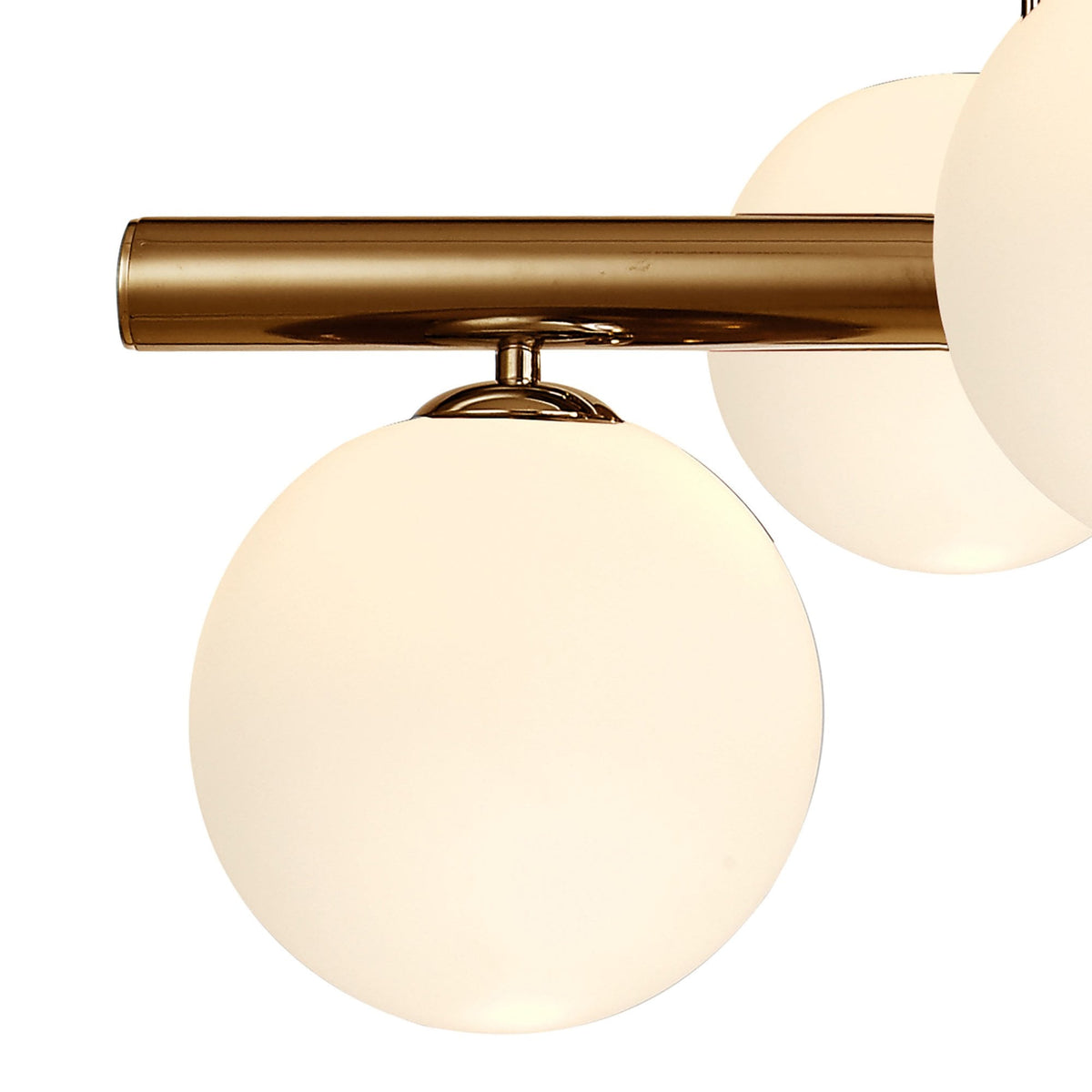 Ridge 7 Light Linear Pendant in Antique Copper with Opal & Copper Glass