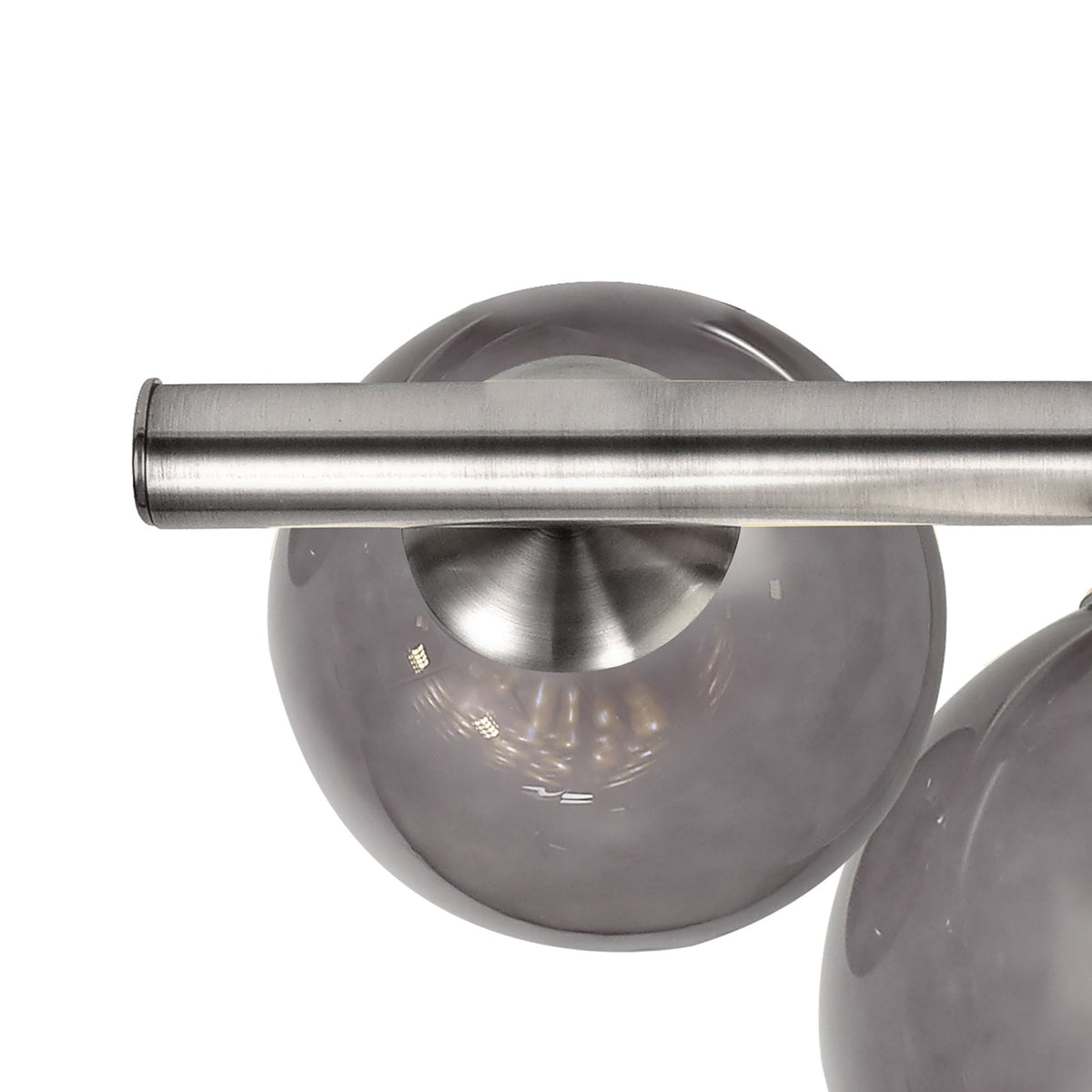 Ridge Semi-Flush Ceiling Light in Polished Chrome with Smoked & Black Glass