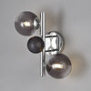 Ridge 2 Lamp Wall Light in Polished Chrome with Smoked & Black Glass