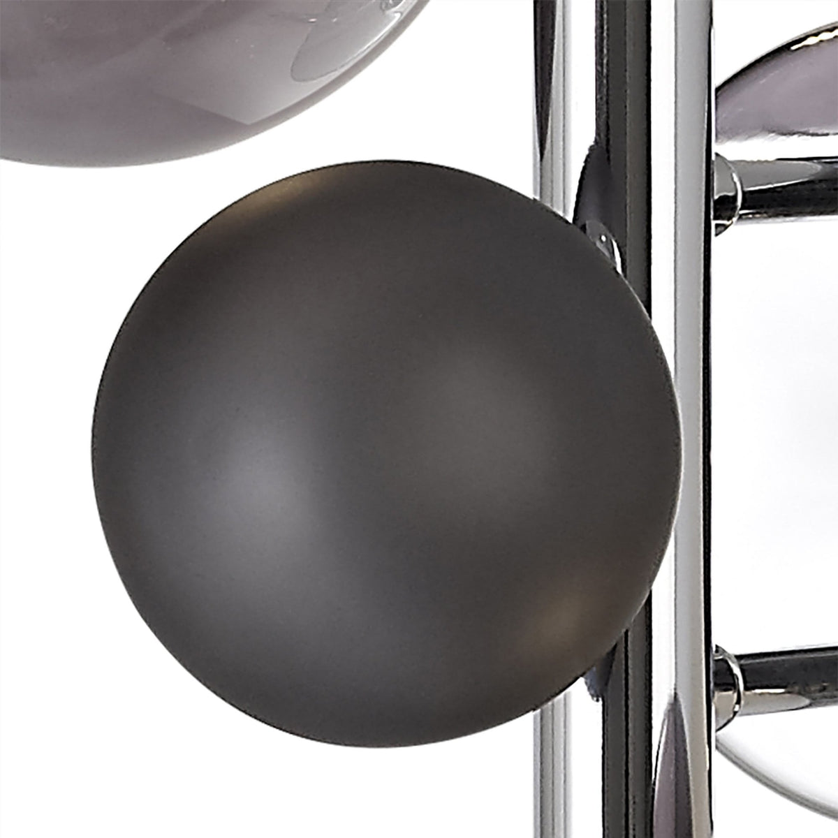 Ridge 2 Lamp Wall Light in Polished Chrome with Smoked & Black Glass