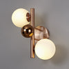 Ridge 2 Lamp Wall Light in Antique Copper with Opal & Copper Glass