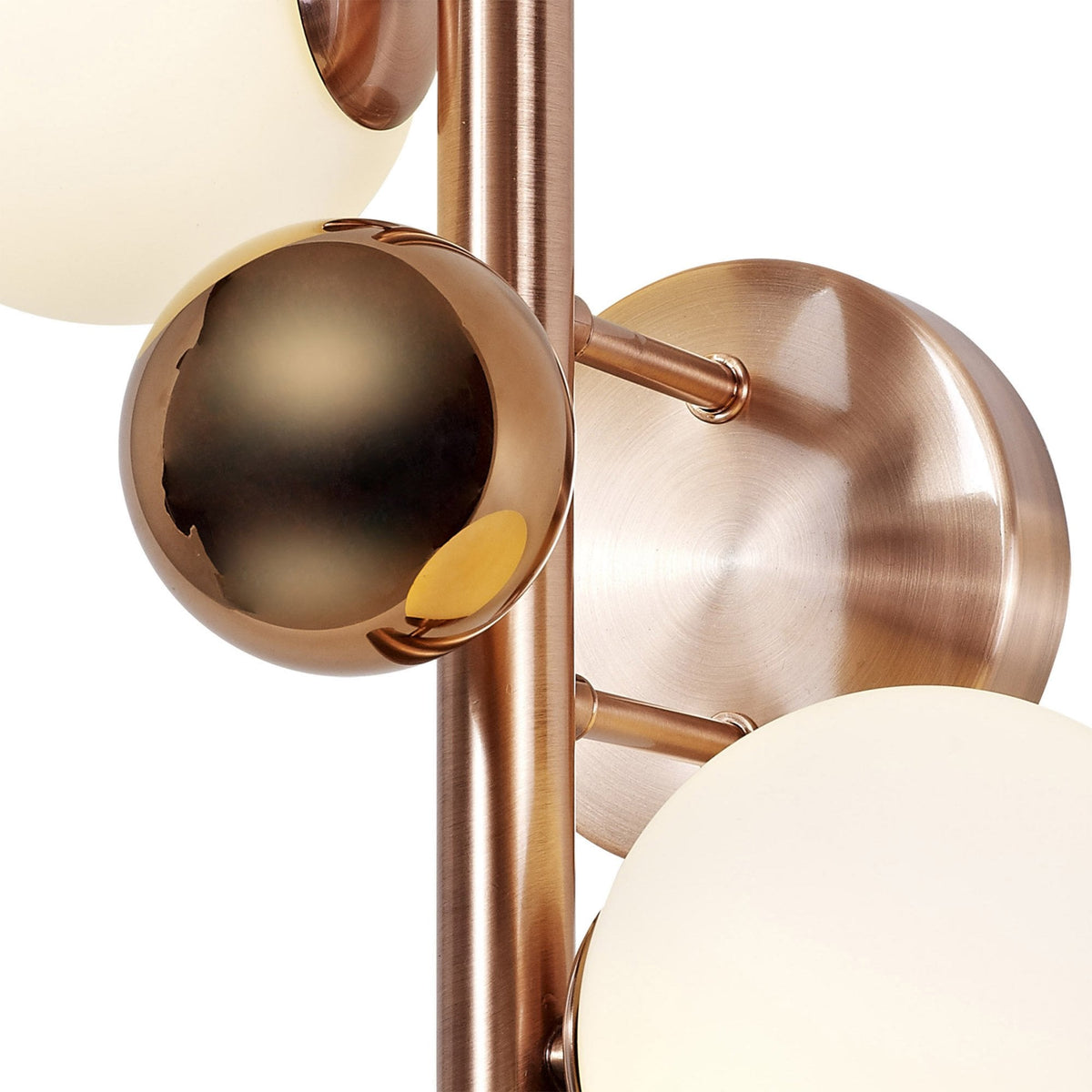Ridge 2 Lamp Wall Light in Antique Copper with Opal & Copper Glass