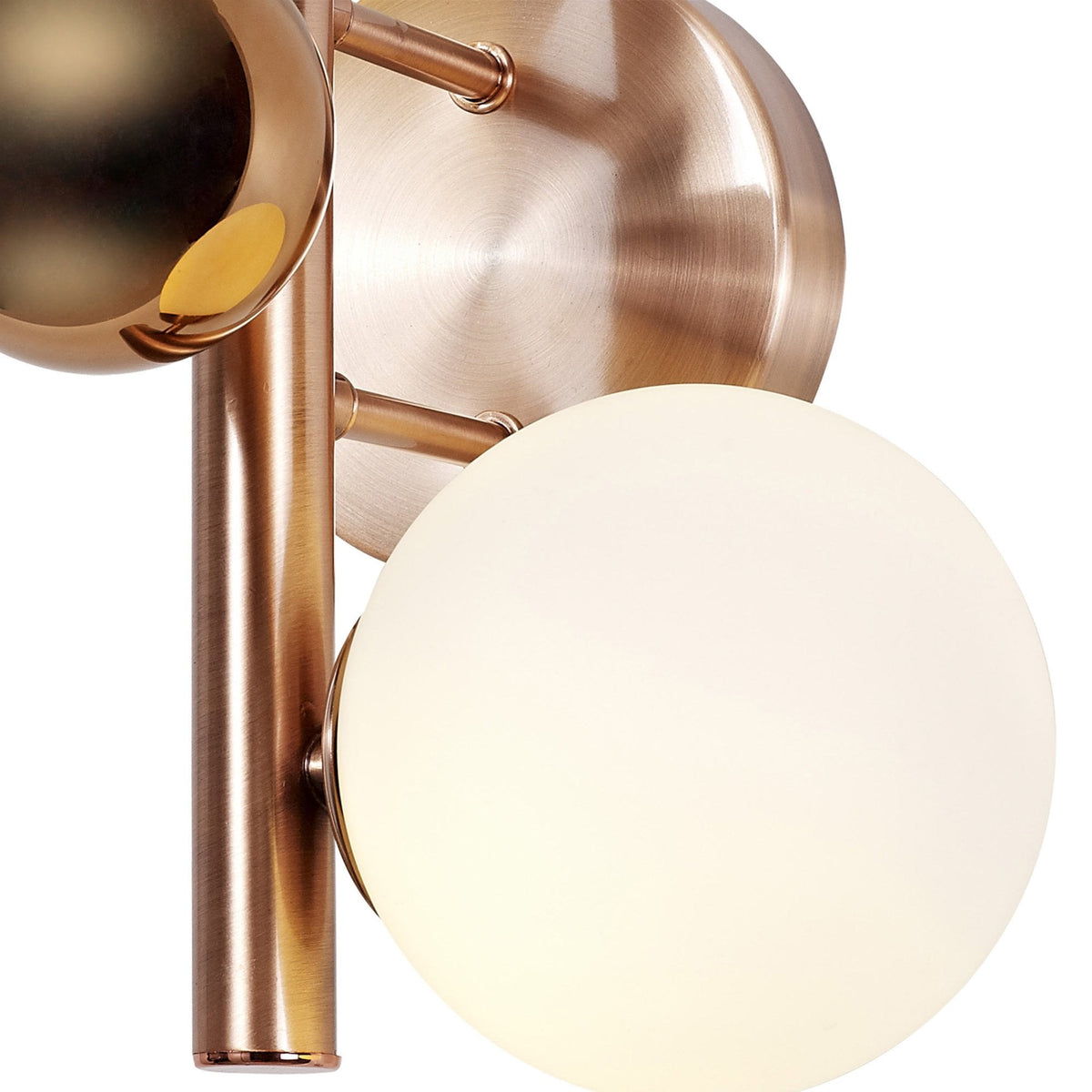 Ridge 2 Lamp Wall Light in Antique Copper with Opal & Copper Glass