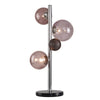 Ridge 3 Light Table Lamp in Polished Chrome with Smoked & Black Glass