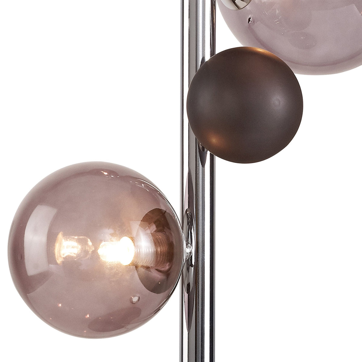 Ridge 3 Light Table Lamp in Polished Chrome with Smoked & Black Glass