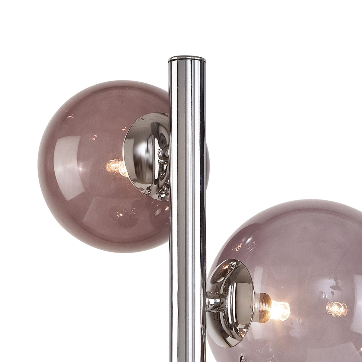Ridge 3 Light Table Lamp in Polished Chrome with Smoked & Black Glass