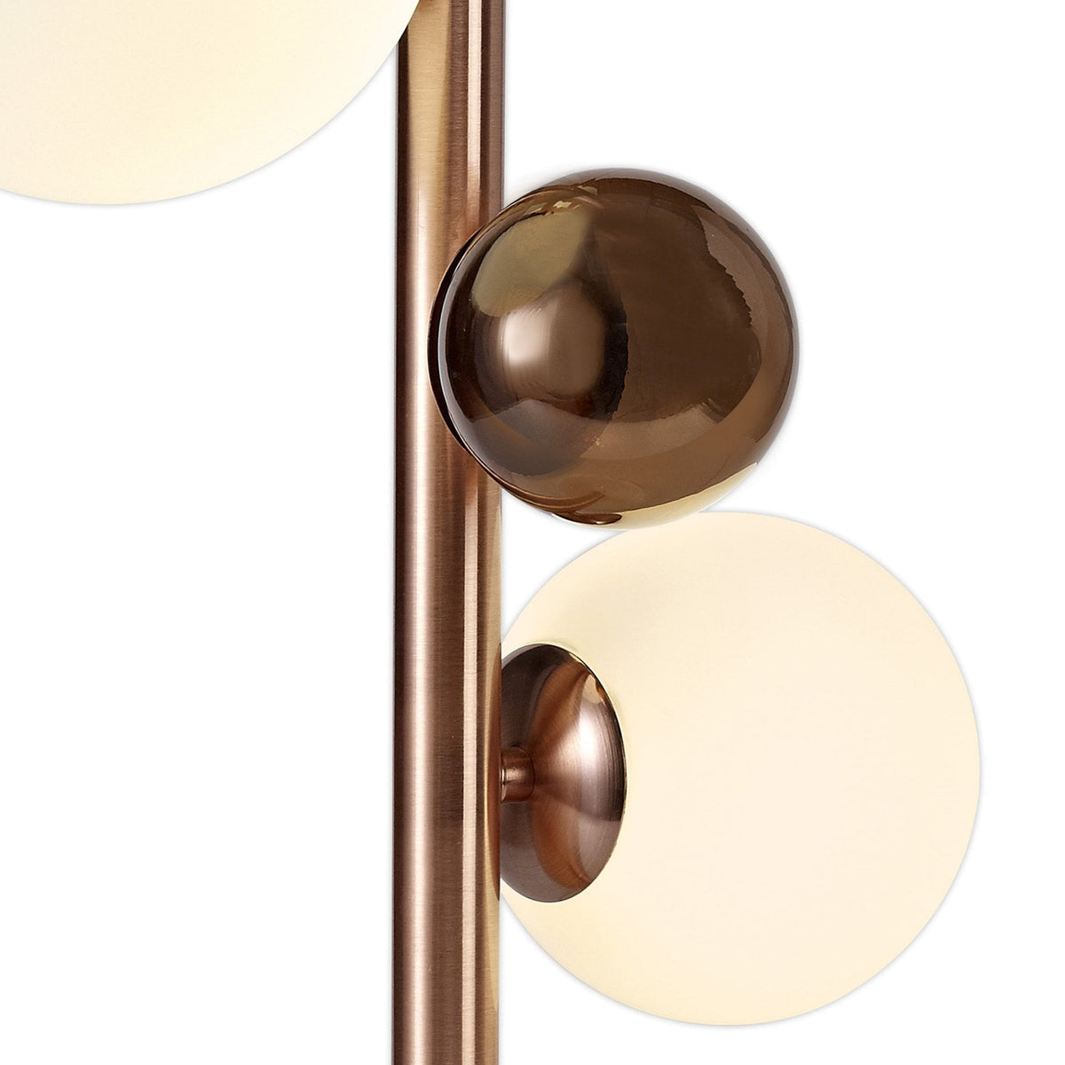 Ridge 3 Light Table Lamp in Antique Copper with Opal & Copper Glass