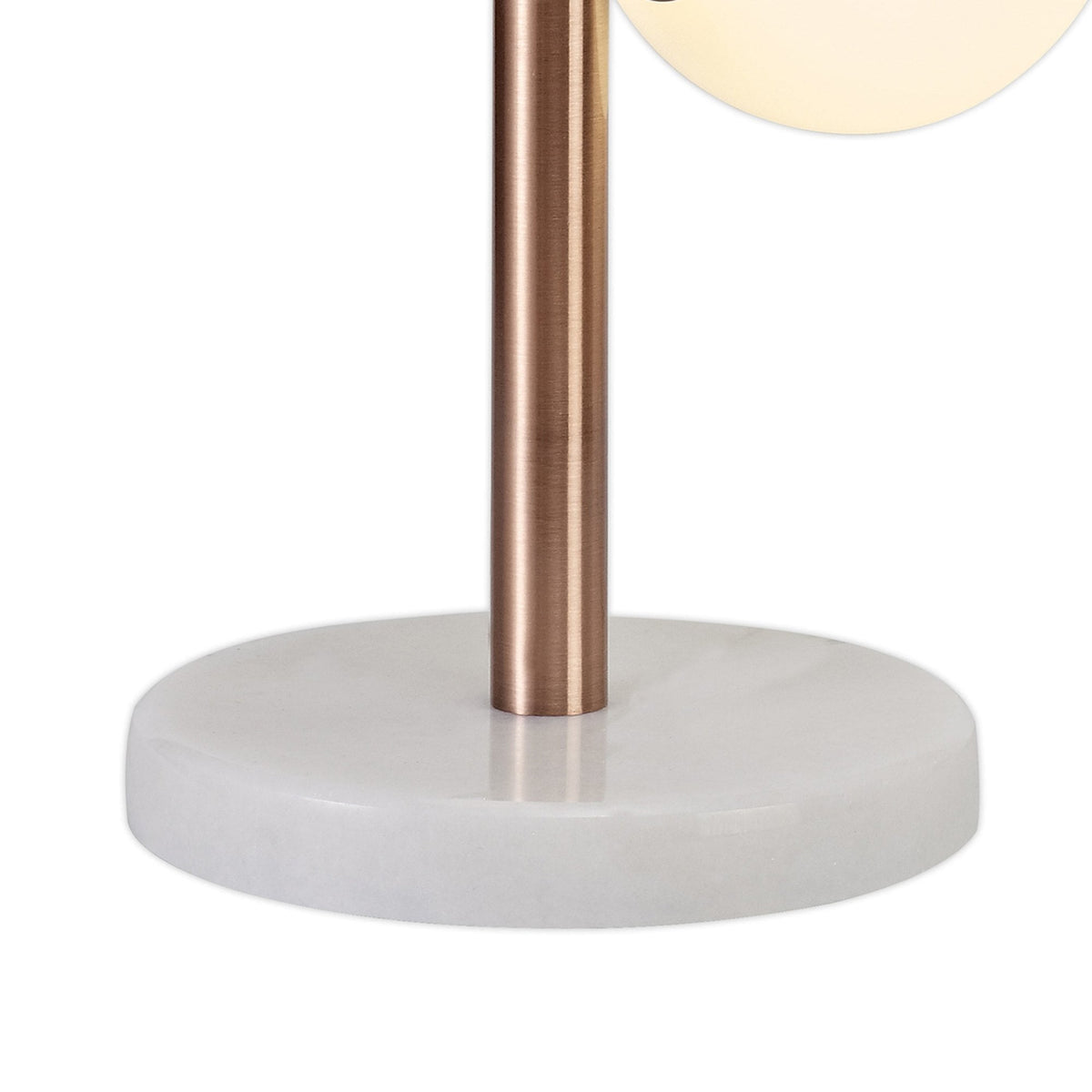Ridge 3 Light Table Lamp in Antique Copper with Opal & Copper Glass