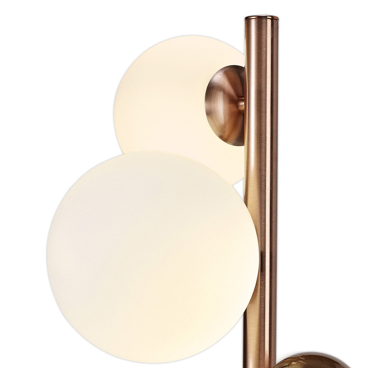 Ridge 3 Light Table Lamp in Antique Copper with Opal & Copper Glass