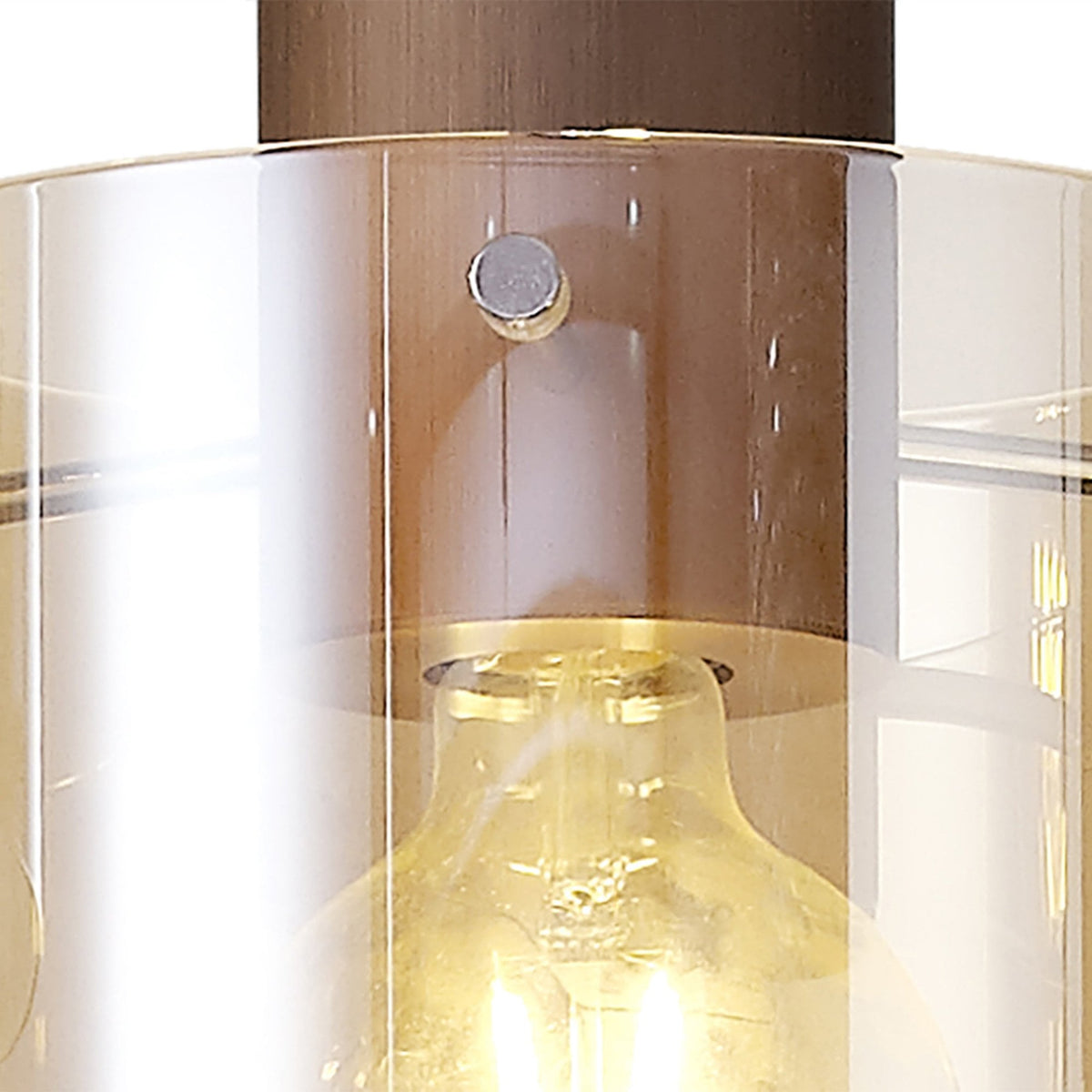 Belstone Triple Linear Pendant in Mocha with Amber Glass
