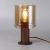 Belstone Table Lamp in Mocha with Amber Glass