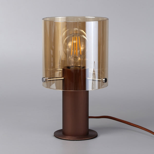 Belstone Table Lamp in Mocha with Amber Glass