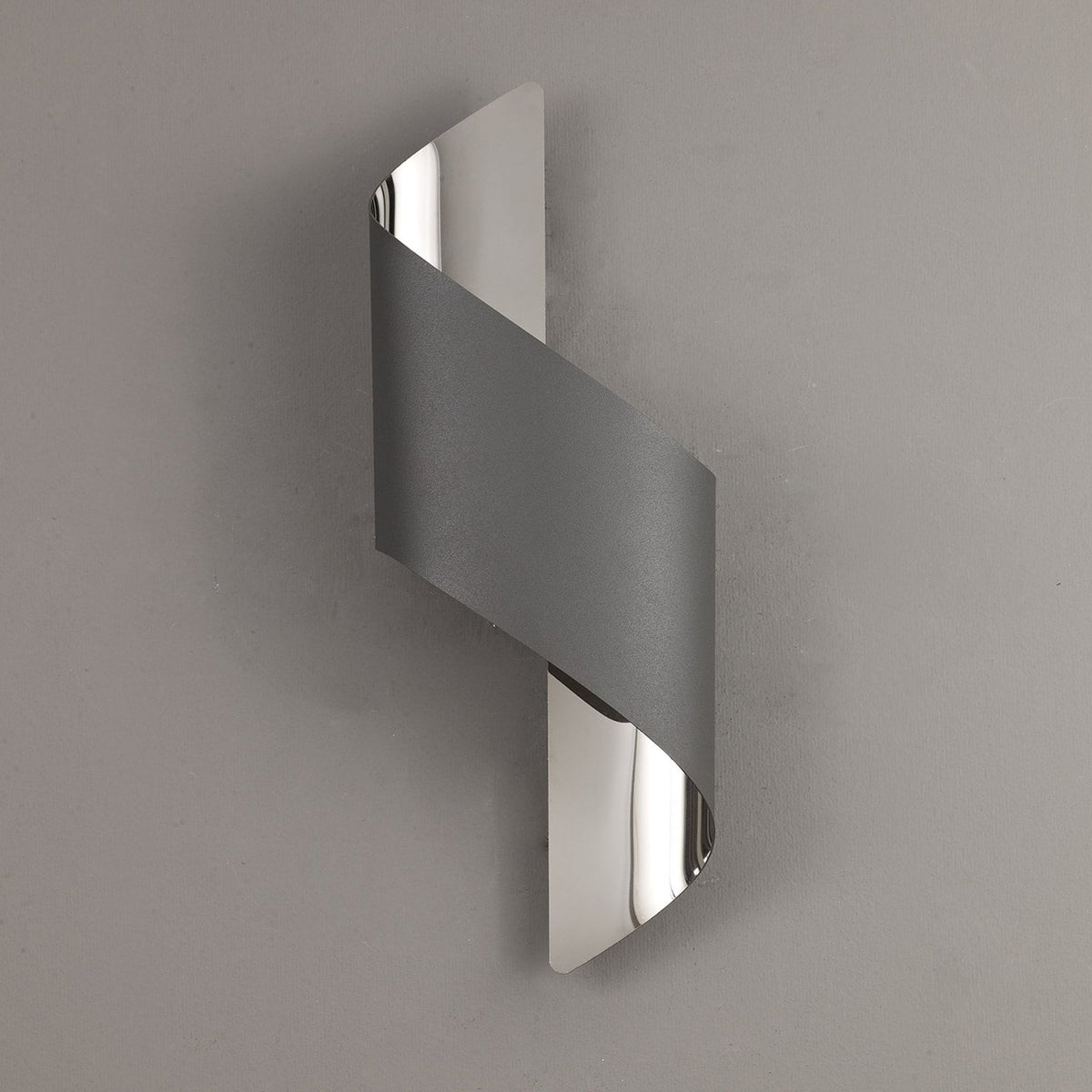 Fincham Small 8w LED Wall Light in Anthracite & Polished Chrome