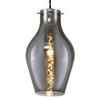 Spreyton 170mm Pendant in Polished Chrome & Smoked Glass