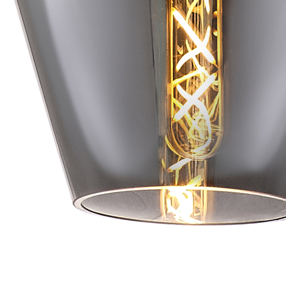 Spreyton 170mm Pendant in Polished Chrome & Smoked Glass