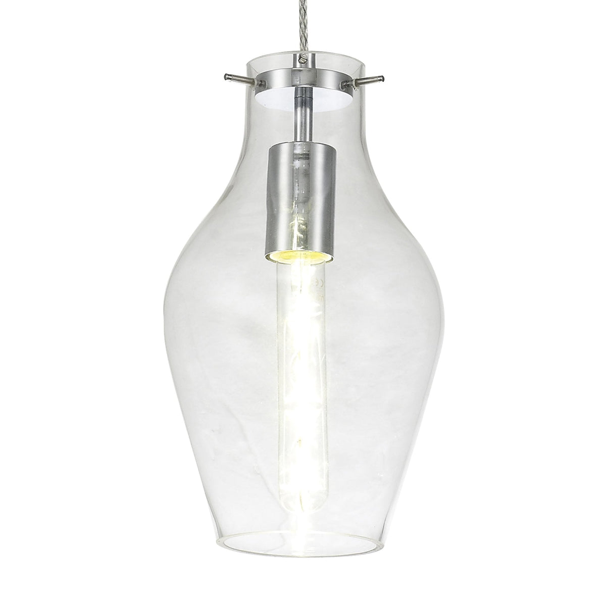 Spreyton 170mm Pendant in Polished Chrome & Clear Glass