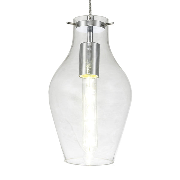 Spreyton 170mm Pendant in Polished Chrome & Clear Glass
