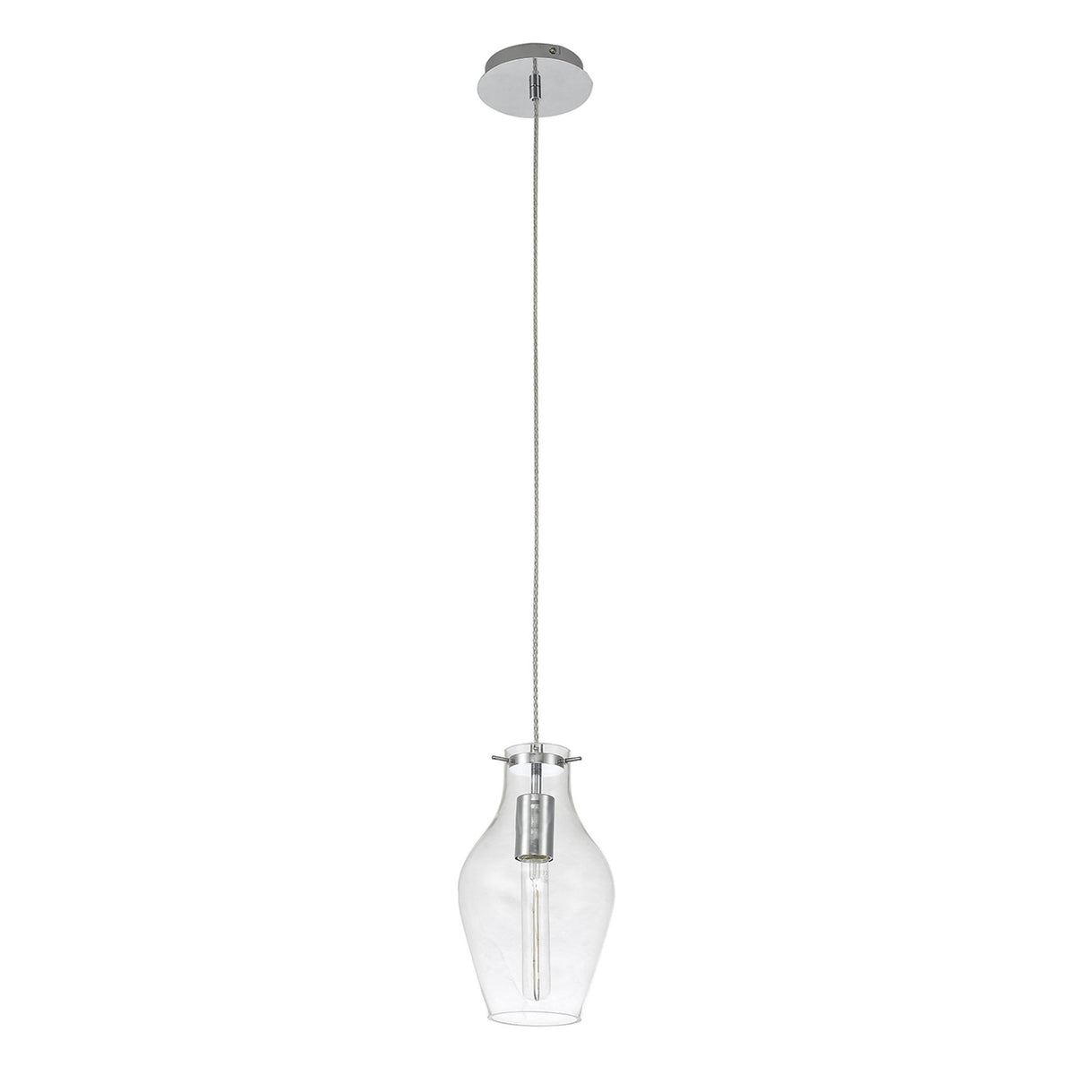Spreyton 170mm Pendant in Polished Chrome & Clear Glass