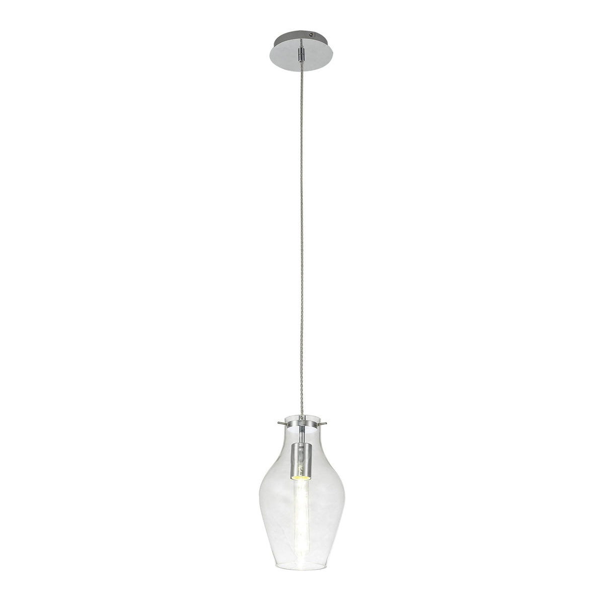 Spreyton 170mm Pendant in Polished Chrome & Clear Glass