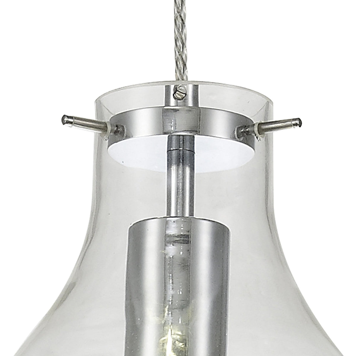 Spreyton 170mm Pendant in Polished Chrome & Clear Glass