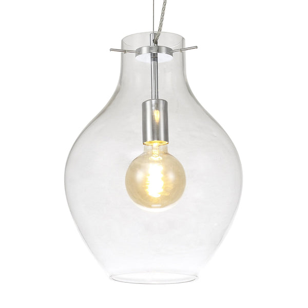 Spreyton 280mm Pendant in Polished Chrome & Clear Glass