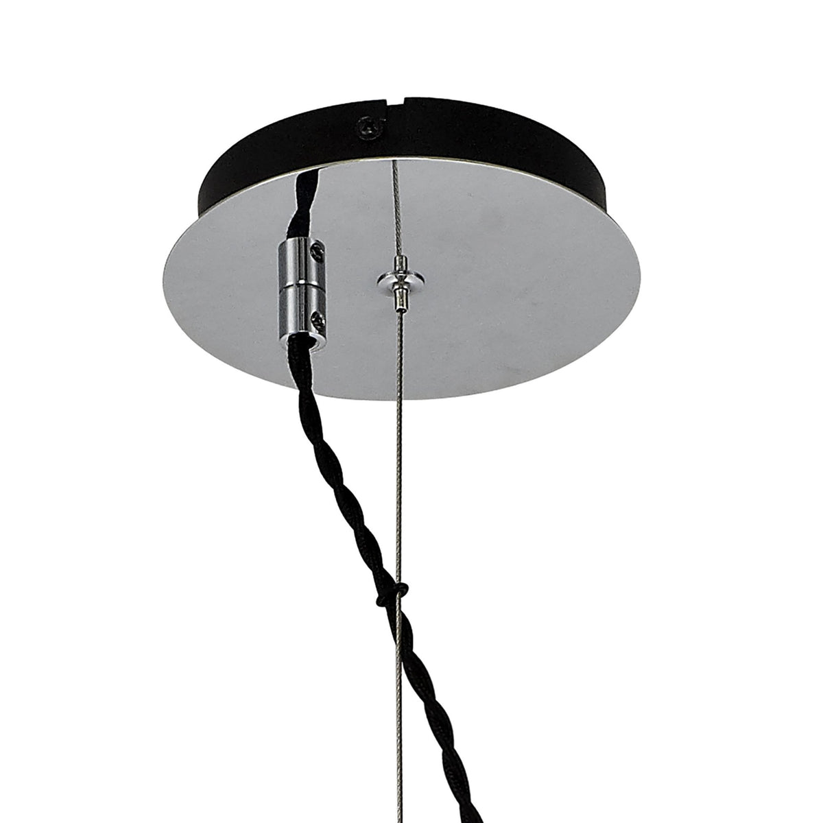 Spreyton 380mm Pendant in Polished Chrome & Smoked Glass