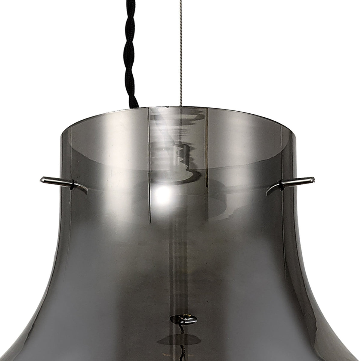 Spreyton 380mm Pendant in Polished Chrome & Smoked Glass
