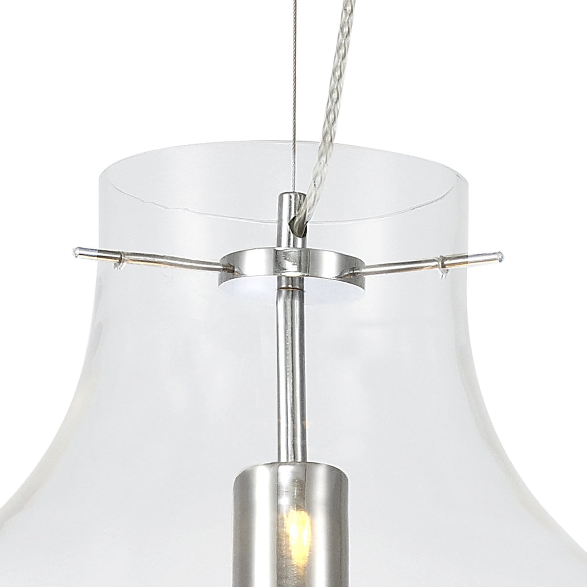 Spreyton 380mm Pendant in Polished Chrome & Clear Glass